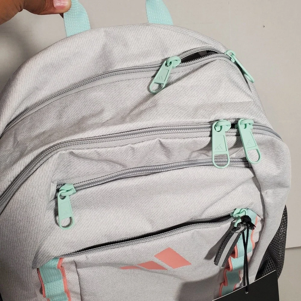 Adidas Excelerator Backpack Twill White Semi Flash Aqua Blue Durable School Bag‎